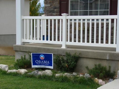 The Barack Obama sign in front of my Spanish Fork Utah house.